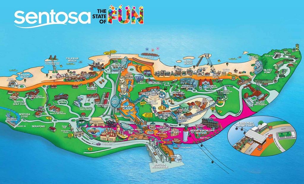 નકશો sentosa ટાપુ