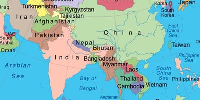 સિંગાપુર એશિયા નકશો